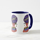 黒い女性熱狂する植物の女性、抱きしめている植物 マグカップ (正面右)