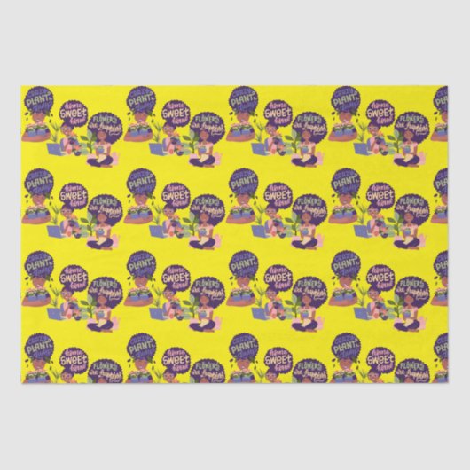 黒い女性熱狂する植物レディ、ホームスイートホーム 薄葉紙 (正面)