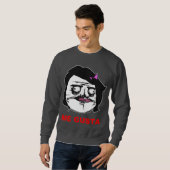 黒い女性私Gustaの喜劇的な激怒の顔のミーム スウェットシャツ (正面フル)