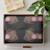 黒い女性、ピンクバブルガム 薄葉紙 (ギフト)