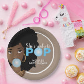 黒い女性，準備ポップ・アートのができて，バブルガム，青 ペーパープレート (パーティー)