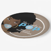 黒い女性，準備ポップ・アートのができて，バブルガム，青 ペーパープレート (アングル)