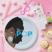 黒い女性,準備ポップ・アートのができて,バブルガム,青 ペーパープレート (パーティー)