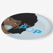 黒い女性,準備ポップ・アートのができて,バブルガム,青 ペーパープレート (アングル)