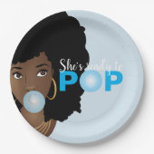 黒い女性,準備ポップ・アートのができて,バブルガム,青 ペーパープレート (正面)