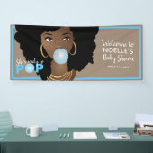 黒い女性，準備ポップ・アートのができて，バブルガム，青 横断幕 (トレードショー)