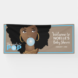 黒い女性,準備ポップ・アートのができて,バブルガム,青 横断幕