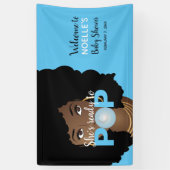 黒い女性,準備ポップ・アートのができて,バブルガム,青 横断幕 (縦)