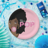 黒い女性,準備ポップ・アートの,バブルガム,ピンク ペーパープレート (パーティー)