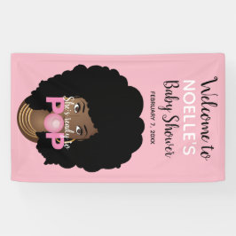 黒い女性,準備ポップ・アートの,バブルガム,ピンク 横断幕