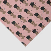 黒い女性，金ゴールドの色合い，黒いドット，赤面ピンク 薄葉紙 (詳細)