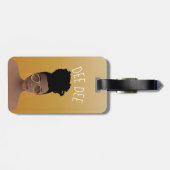 黒い女性、金ゴールドシェード&ハイバンイエロー金ゴールド ラゲッジタグ (裏面横)