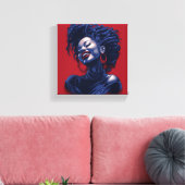 黒い女性JOY キャンバスプリント (インサイチュ (リビング))