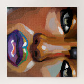 黒い女感動的の黒のク前向きイーンメル ジグソーパズル (横)