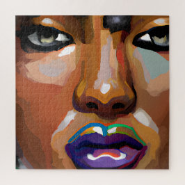 黒い女感動的の黒のク前向きイーンメル ジグソーパズル