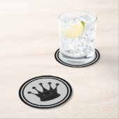 黒い女王のチェス ラウンドペーパーコースター (インサイチュ)