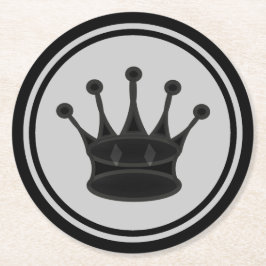 黒い女王のチェス ラウンドペーパーコースター