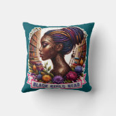 黒い女読の子 | 16x16アクセント装飾用クッション クッション (裏面)