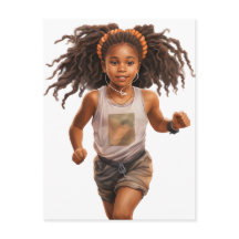 黒い女走の子の魔法メラニン茶色の肌の女の子