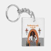 黒い女、彼女は信じできるよ、彼女は行った キーホルダー (正面左)