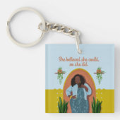 黒い女、彼女は信じできるよ、彼女は行った キーホルダー (正面)