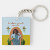 黒い女、彼女は信じできるよ、彼女は行った キーホルダー (裏面)