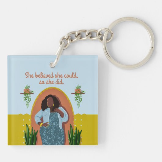 黒い女、彼女は信じできるよ、彼女は行った キーホルダー (裏面)