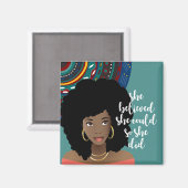 黒い女、彼女は信じできるよ、彼女は行った マグネット (正面/裏面)