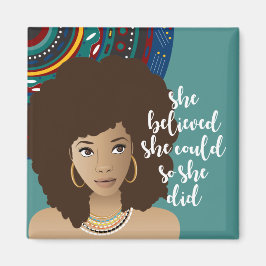 黒い女、彼女は信じできるよ、彼女は行った マグネット