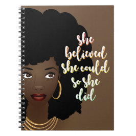 黒い女、彼女信じは出来るようになった ノートブック