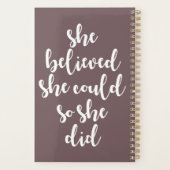 黒い女、彼女信じは出来るようになった プランナー手帳 (裏面)