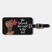 黒い女、彼女信じは出来るようになった ラゲッジタグ (正面横)