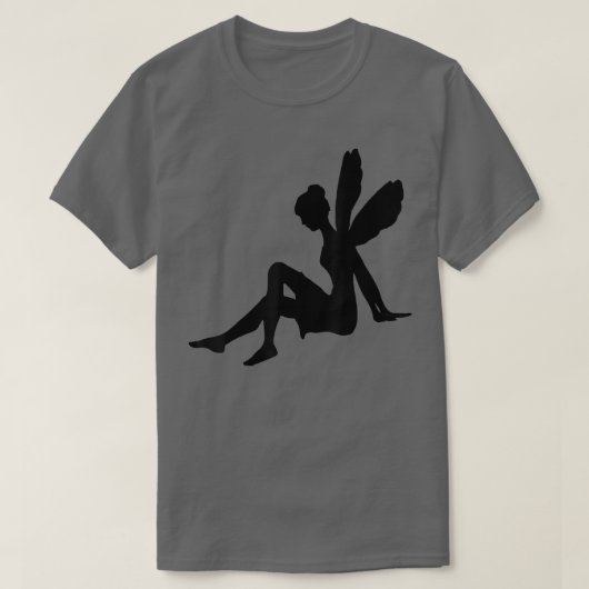 黒い妖精のシルエット Tシャツ (デザイン正面)