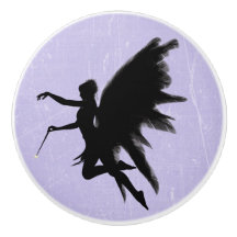 黒い妖精の神の母紫色かラベンダーのノブ