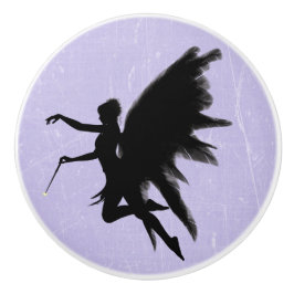 黒い妖精の神の母紫色かラベンダーのノブ セラミックノブ