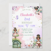 黒い妖精の誕生日招待状（女の子用） 招待状 (正面)