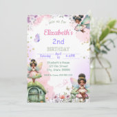 黒い妖精の誕生日招待状（女の子用） 招待状 (スタンド正面)