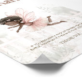 黒い妖精の赤ちゃんシャワーおむつラッフルテーブルサイン ポスター (角)