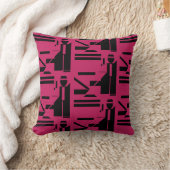 黒い姿のブルゴーニュの幾何学的なタイル模様 クッション (ブランケット)