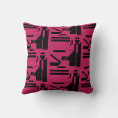 黒い姿のブルゴーニュの幾何学的なタイル模様 クッション (裏面)