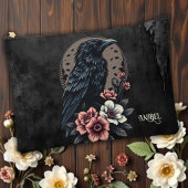 黒い威厳のある烏 アクセサリーポーチ