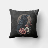 黒い威厳のある烏 クッション (裏面)