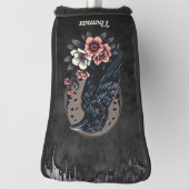 黒い威厳のある烏 ゴルフヘッドカバー (回転90)