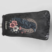 黒い威厳のある烏 ゴルフヘッドカバー (正面)