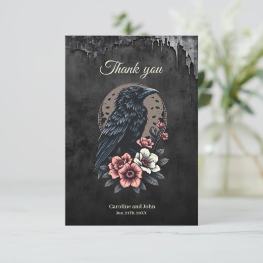 黒い威厳のある烏 サンキューカード (スタンド正面)