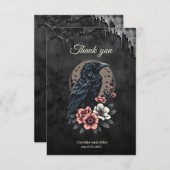 黒い威厳のある烏 サンキューカード (正面/裏面)