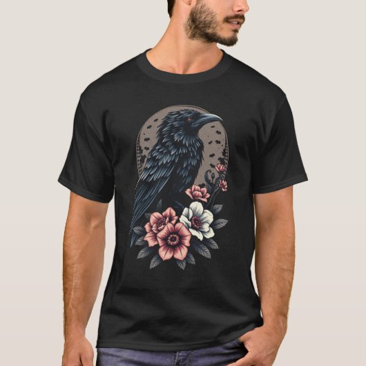 黒い威厳のある烏 Tシャツ (正面)