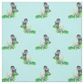 黒い子ヒツジの白い子ヒツジのプリント ファブリック (見本)