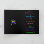 黒い子供のパーティーの招待のメガ色の蝶 招待状 (内部)