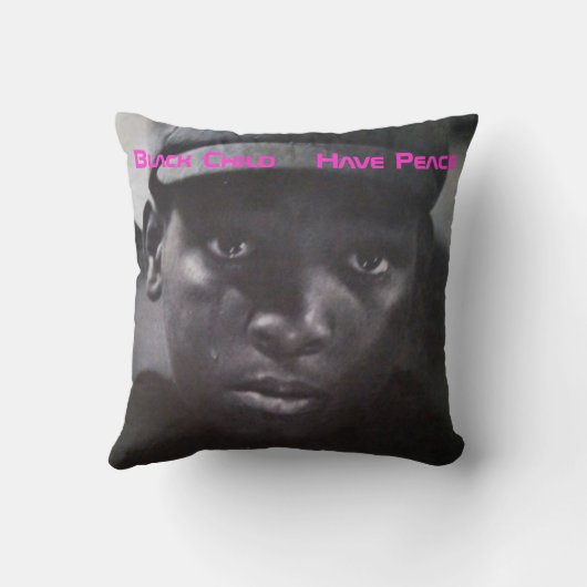 黒い子供 クッション (裏面)
